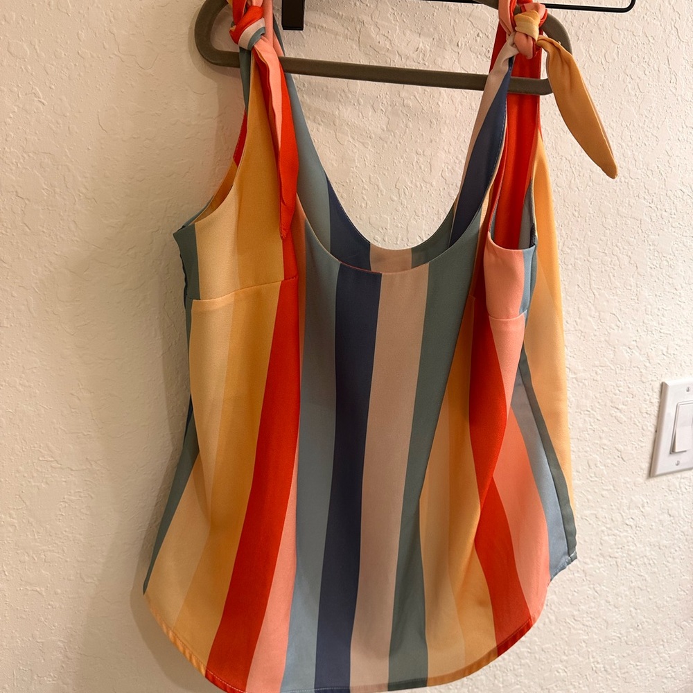 Trendy Boutique Multicolor Striped Tank Top